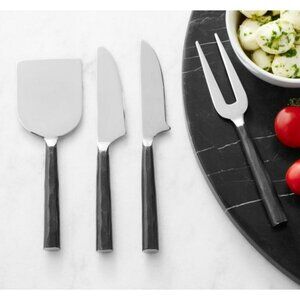 William Sonoma Burnished Cheese Knives Set Spreader Fork Narrow & Wide Blade NEW